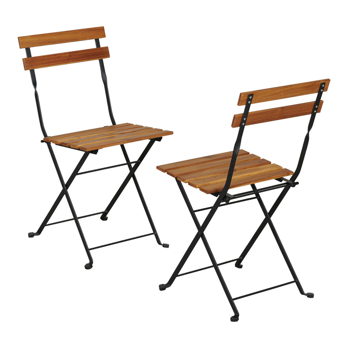 BISTRO-SET 3 TLG. Bovino - Schwarz/Naturfarben, Holz/Metall - casa.pro