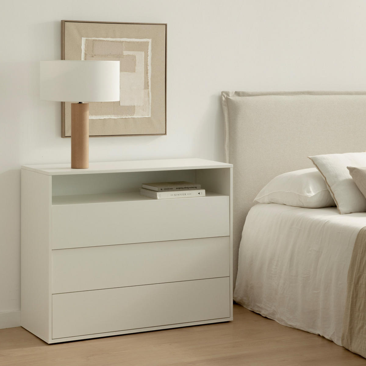 KOMMODE Hegas Weiß 103.5 cm x 83.8 cm - Weiß, Holzwerkstoff (103/83/40cm) - Kenay Home