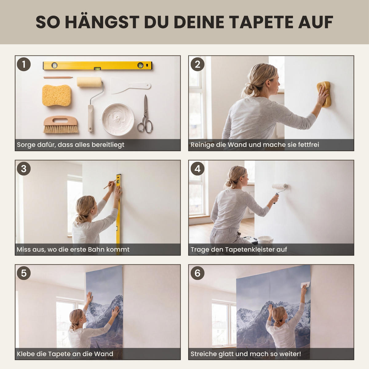TAPETE - Schottischer Hochländer - Braun - Wasser - 100x240 cm - Braun, Papier (100/240cm) - OnlyWow