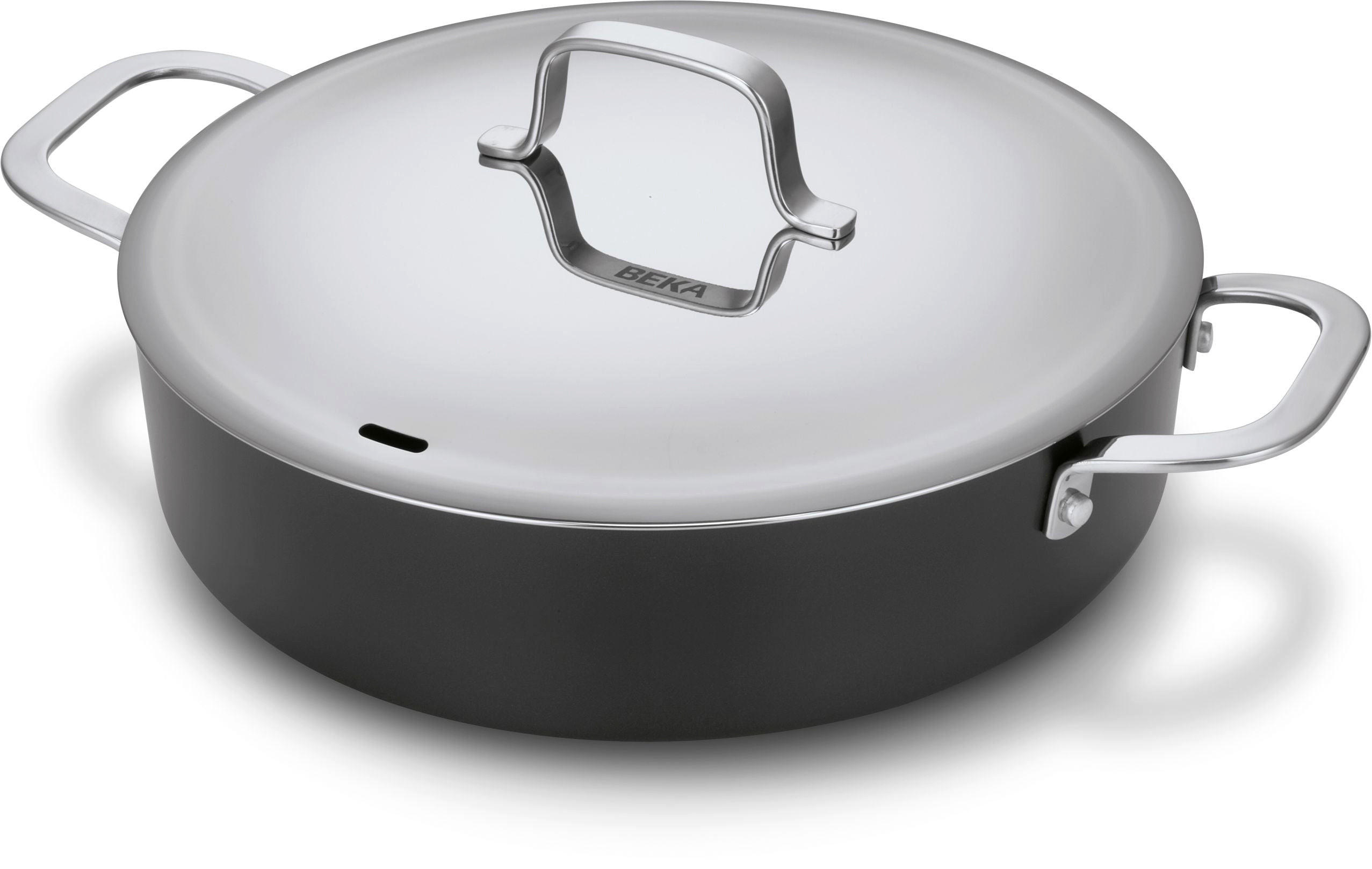 SCHMORPFANNE / Sauteuse mit Deckel Maestro Alu Ø 28 cm – keramische antihaftbeschichtung - Schwarz, Metall (1/2/2cm)