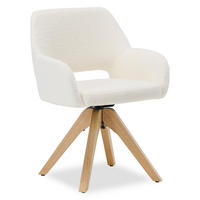 ARMLEHNSTUHL in Holz drehbar Weiß - Naturfarben/Weiß, Holz/Textil (57/82/53cm) - Homestyle4u