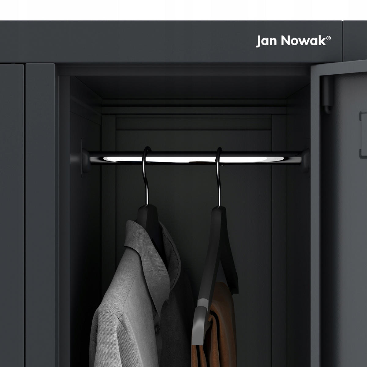 SCHLIESSFACHSCHRANK Bartek - Anthrazit, Metall (136/172/45cm) - Jan Nowak