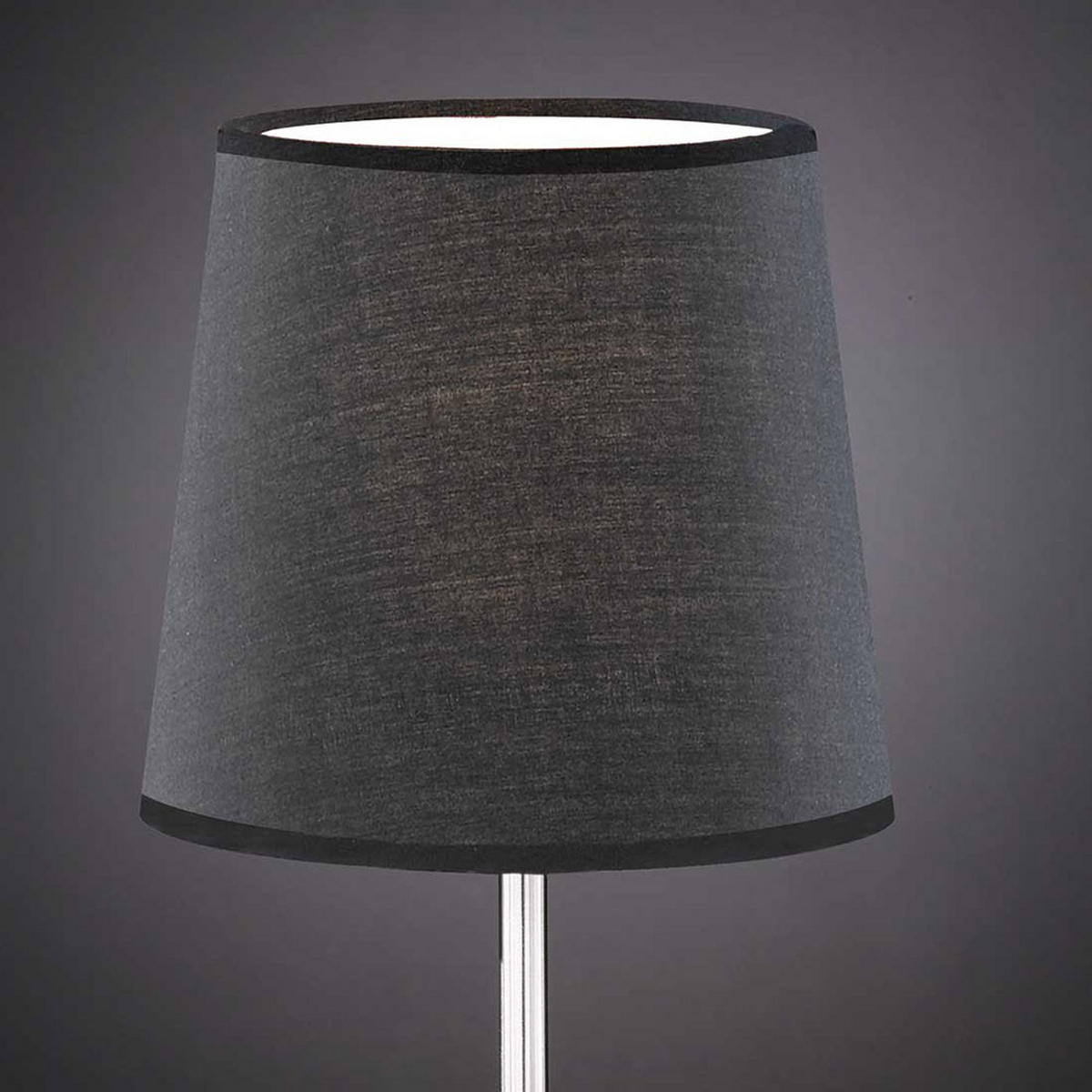 TISCHLEUCHTE Textil Schwarz Nickel matt 2er Set - Schwarz, Metall (14/14/32cm)