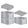 EUROBOX 3x Nextgen Economy Mit Auflagedeckel Grau/Rot Griffe Offen 65 Liter - Rot, Kunststoff (40/32/60cm) - PROREGAL