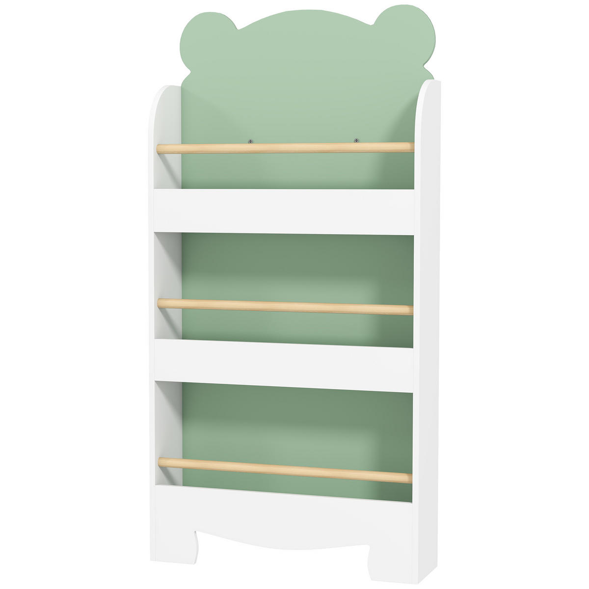 BÜCHERREGAL DE-09569 3-stufig in Bärenform Grün - Grün, Holzwerkstoff (55/110/15cm) - ComfortXL