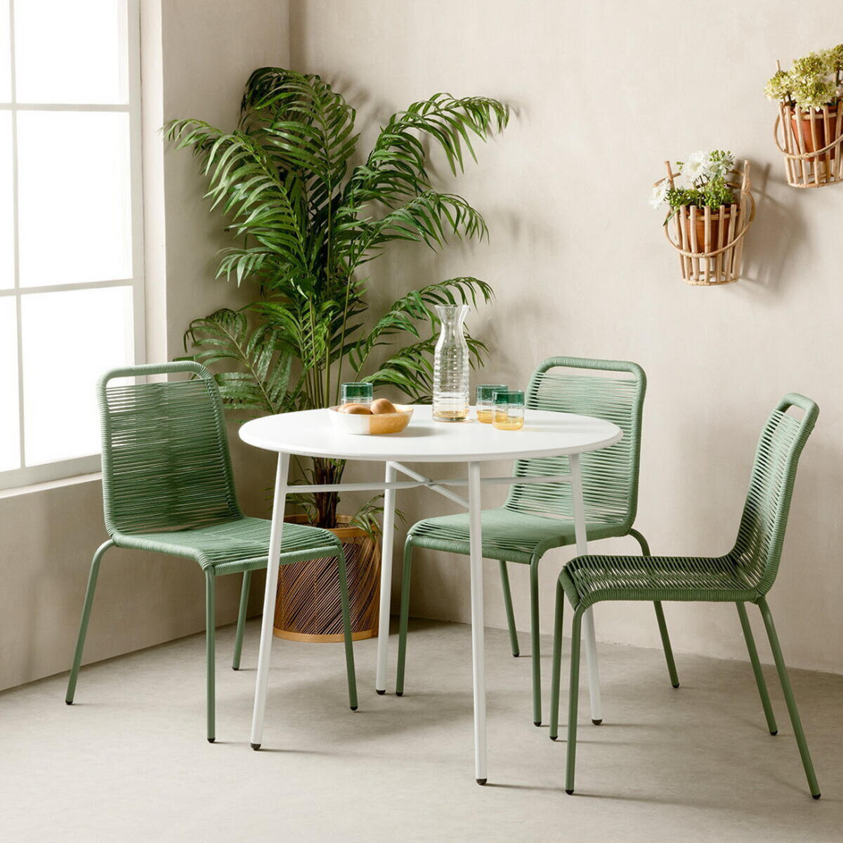 GARTENTISCH Loise Weiß 89 cm x 74 cm - Weiß, Metall (89/89/74cm) - Kenay Home