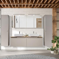 BADMÖBEL-SET 11-TLG. Puebla-56 - Beige, Holzwerkstoff (250/200/46cm) - Lomado