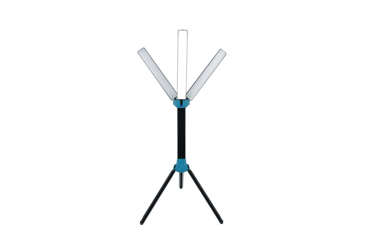 360°-AKKU-LED-STRAHLER - mit Stativ und 3 Lichtpanelen für gleichmäßige Beleuchtung in Werkstätten und Baustellen, 1er-Set - Weiß, Kunststoff (9/9/99cm) - Northpoint