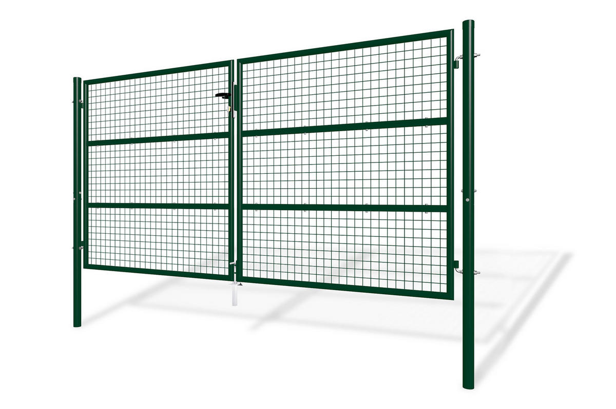 ZAUNTOR Olga Grün 3m H.150cm + TÜRCHEN 1m H.150cm - Grün, Metall (306/156cm) - Casanoov