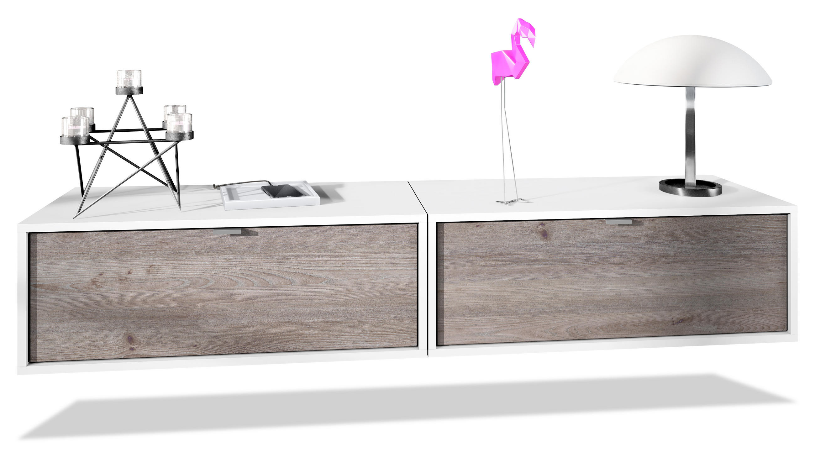 Vladon Lowboard Silbereichen 80x37x29 cm