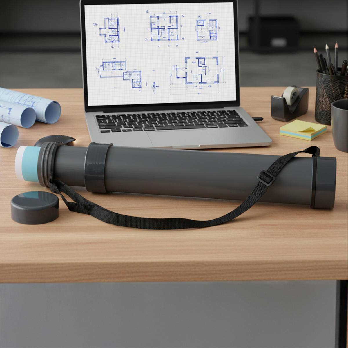 PLAGÁTOVÁ rúra - sivá, plast (9/85/9cm) - Relaxdays