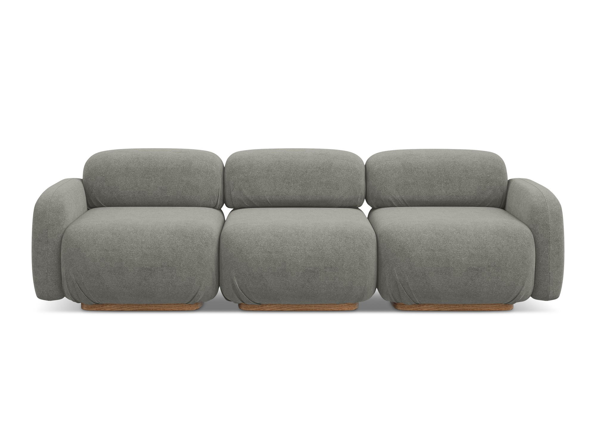 4-SITZER-SOFA Bouclé Stoff Beige - Greige/Beige, Holz/Textil (270/73/95cm) - Makamii