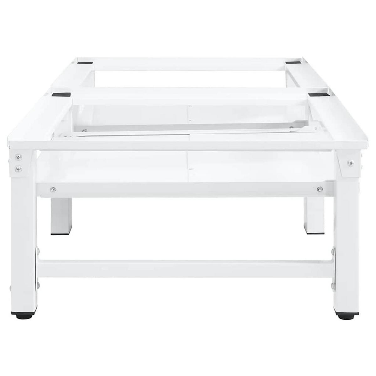 UNTERGESTELL Für Wasch- Und Trockenmaschine Mit Ausziehablagen - Weiß, Metall (61.5/33.5/124.5cm) - vidaXL