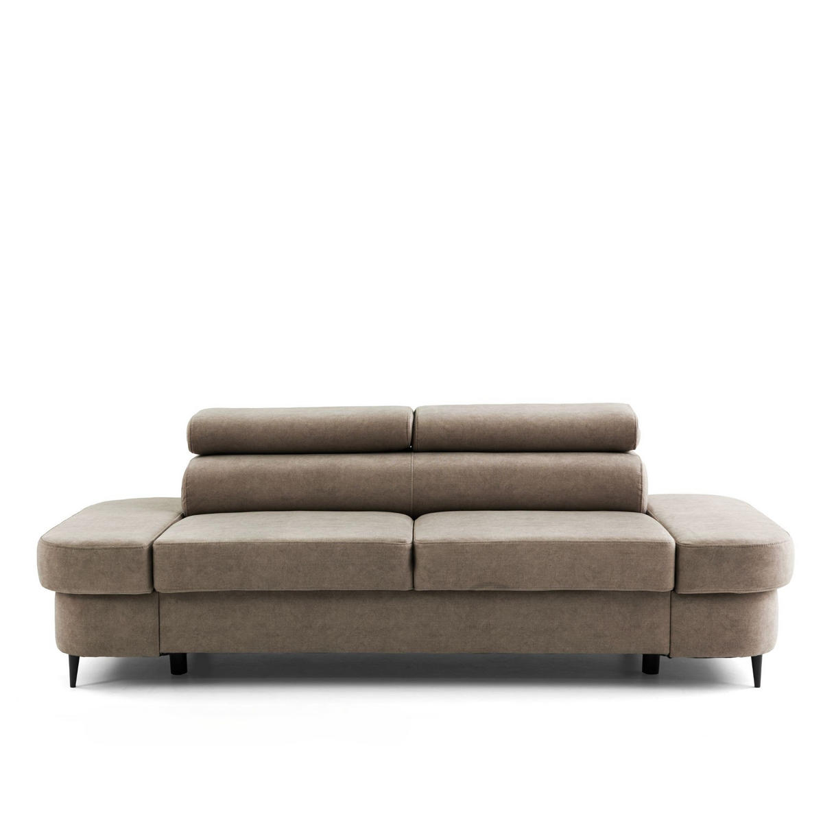 2-SITZER-SOFA PRIAM 206 cm Velours Beige - Beige/Schwarz, Holz/Textil (206/95/102cm) - Muffo