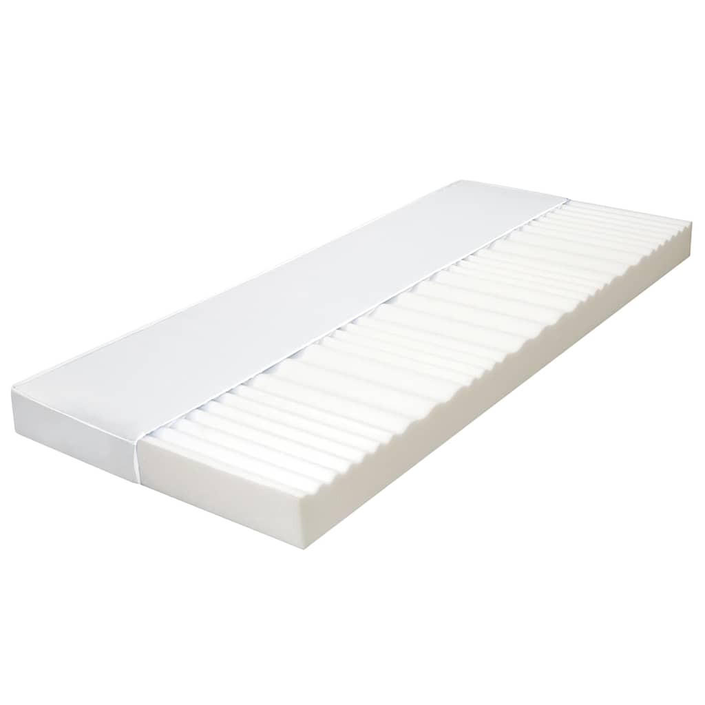 MATRATZE 90 X 200 CM 7 ZONEN PU SCHAUM 10 CM H2 H3 - Weiß, Kunststoff (90/200cm) - vidaXL
