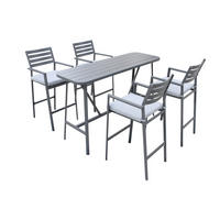GARTENBARSET aus Aluminium 5-Teilig, anthrazit - Anthrazit, Metall - Giga Meubel