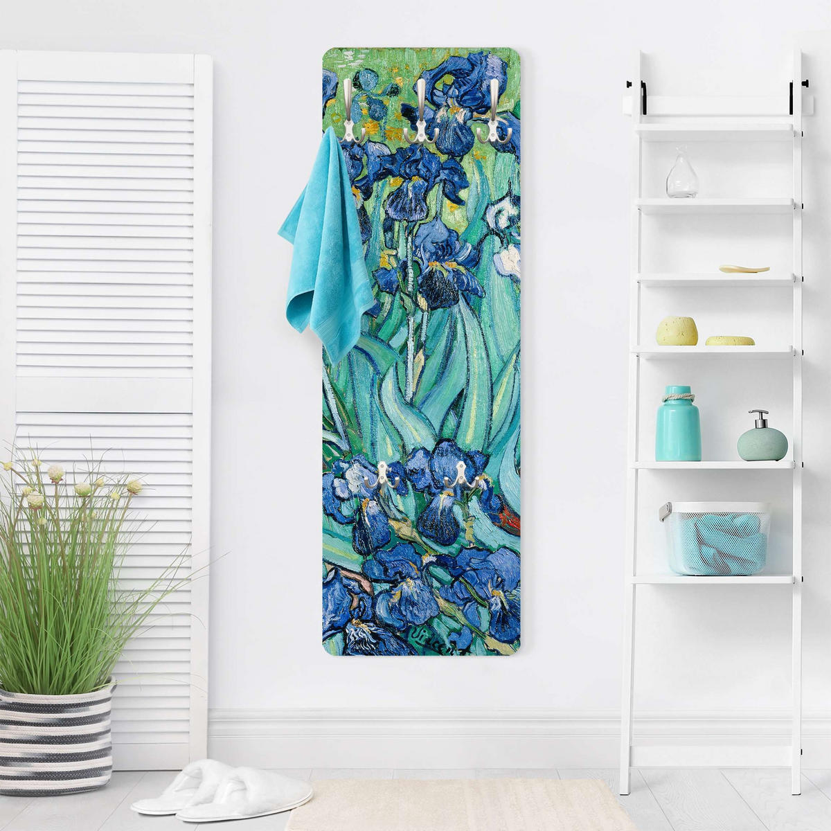 WANDGARDEROBE - Vincent van Gogh Iris 34/105 cm - Blau, Holzwerkstoff (34/105cm) - Bilderwelten