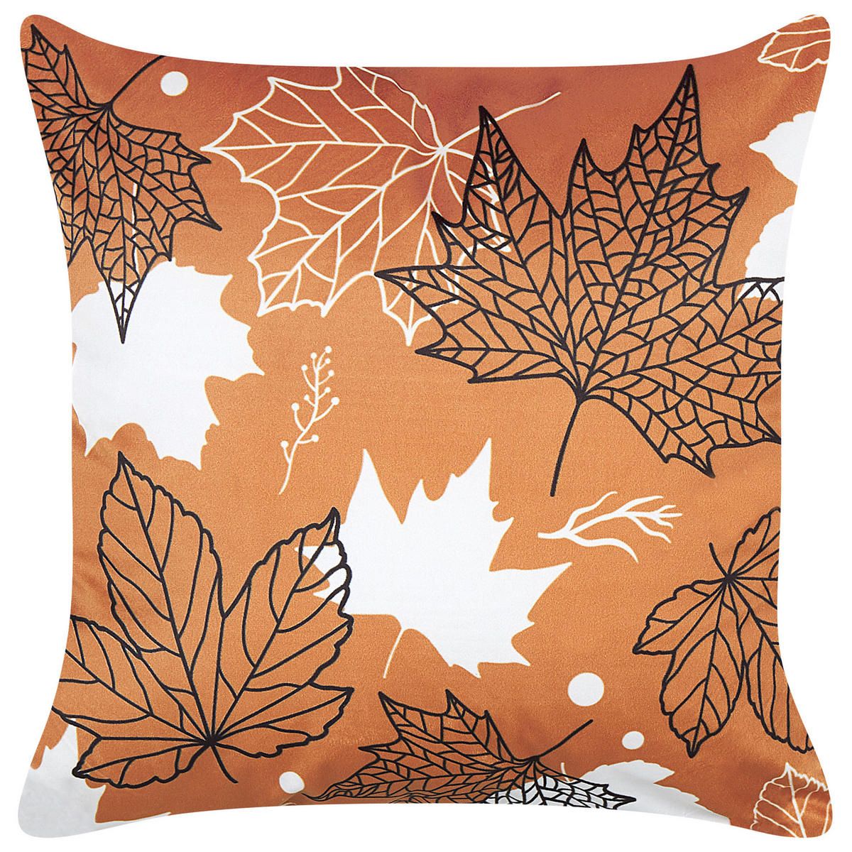 DEKOKISSEN 2er-Set Orange 45/45 cm Poinsettia - Orange, Textil (45/45cm) - Beliani