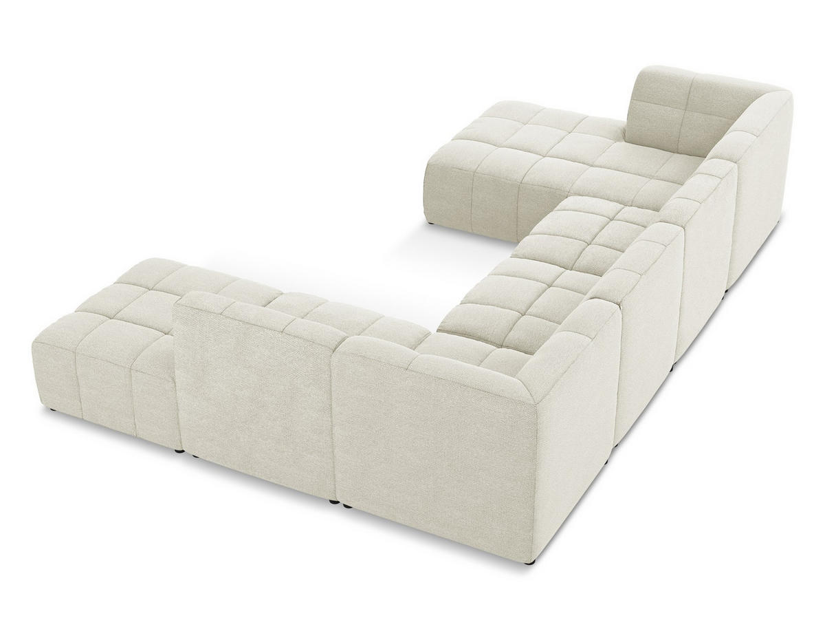 POUF Samt Stoff Blau - Türkis/Schwarz, Holzwerkstoff/Kunststoff (72/42/94cm) - Makamii