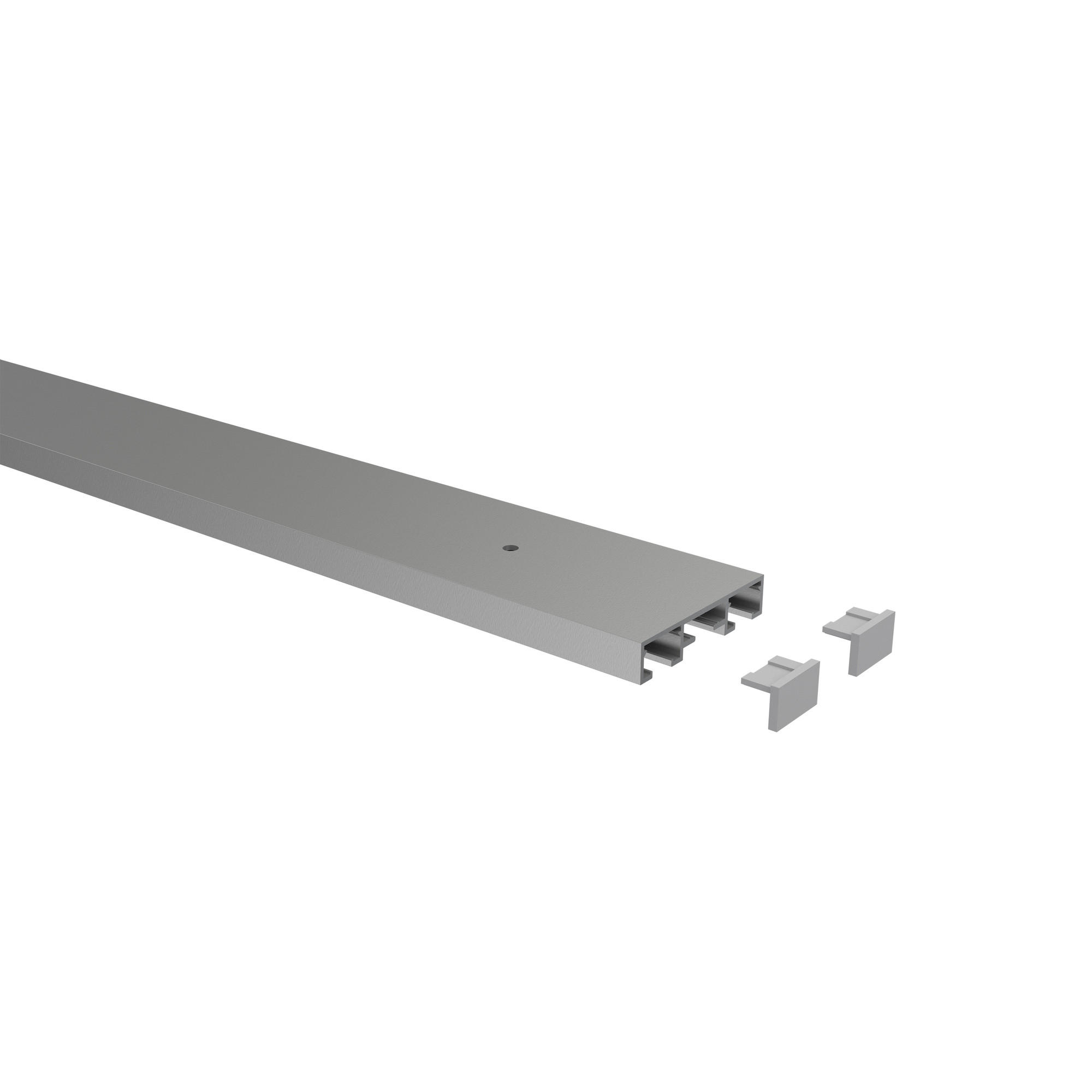 GARDINENSCHIENE / OBJEKTSCHIENE Primax 100 cm, 2-läufig Silbergrau - Silberfarben/Alufarben, Metall (4.3/0.9/100cm) - INTERDECO