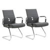 BESUCHERSTUHL OFFICE COMFORT 2er Set LB Stoff Dunkelgrau - Dunkelgrau/Silberfarben, Textil/Metall (56/94/64cm) - SVITA