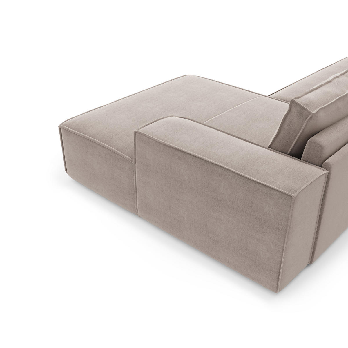 ECKSOFA RECHTS Samt Taupe 302cm - Taupe, Textil (302/165cm) - Sia Home