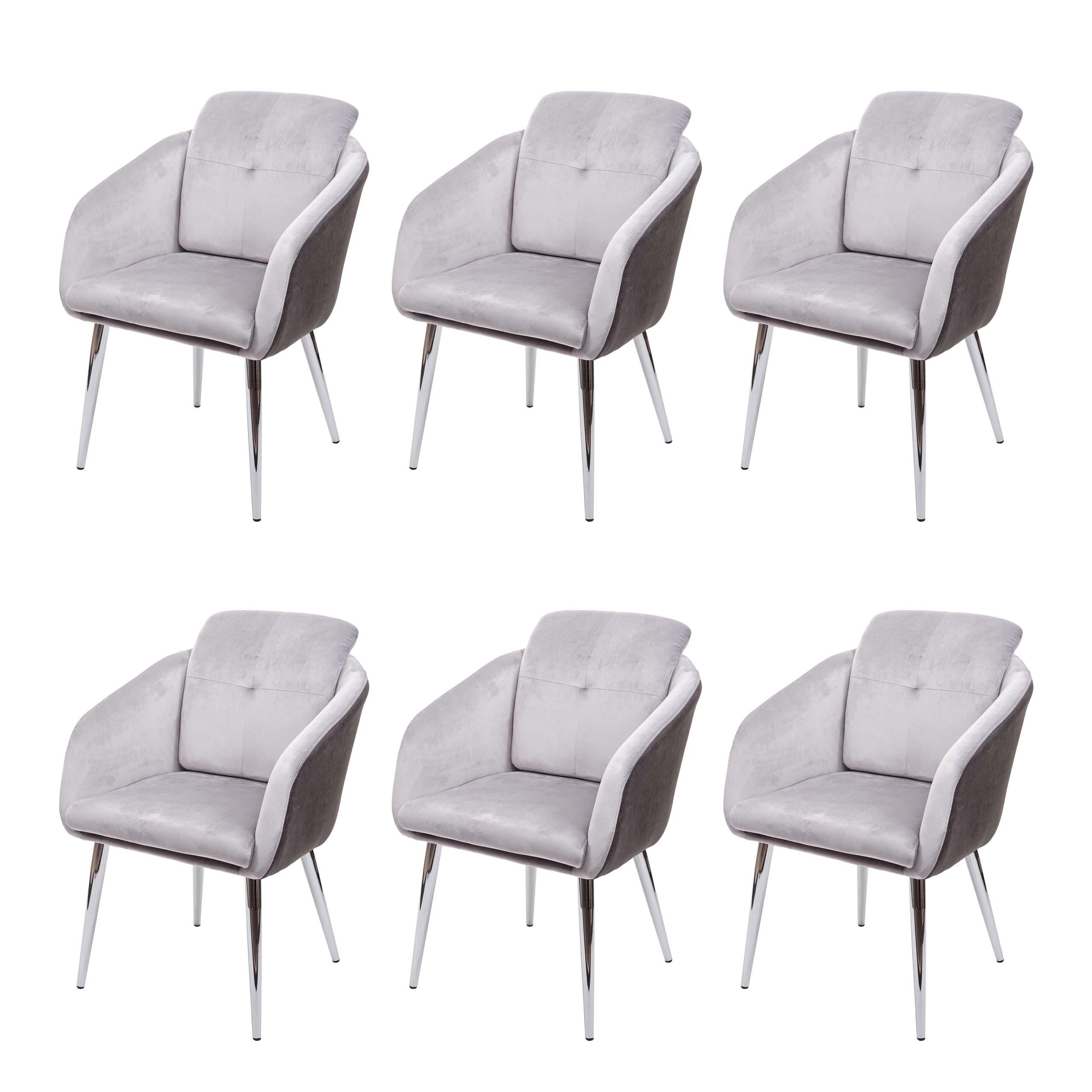 ESSZIMMERSTUHL Grau 6er-Set - Grau, Textil (61/88/68cm) - MCW
