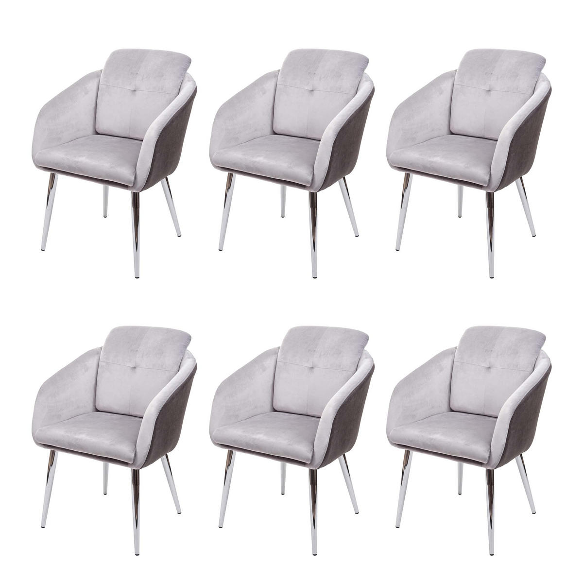ESSZIMMERSTUHL Grau 6er-Set - Grau, Textil (61/88/68cm) - MCW