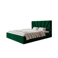 POLSTERBETT SLIM 3 mit Kopfteil, 160x200 cm, Doppelbett mit Bettkasten und Lattenrost aus Holz, Velourstoff, Farbe: Grün - Grün, Holz/Textil (160/200cm) - Sepro Meble