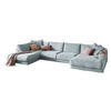 WOHNLANDSCHAFT MADELINE Hellblau Cord - Schwarz/Hellblau, Kunststoff/Textil (425/86/224cm) - KAWOLA