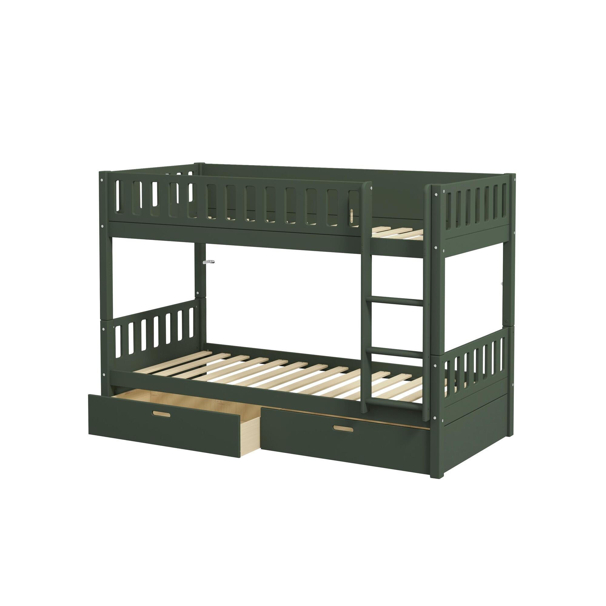 ETAGENBETT VIGGO Grün 208x102x144 cm - Grün, Holz - FURNLUX