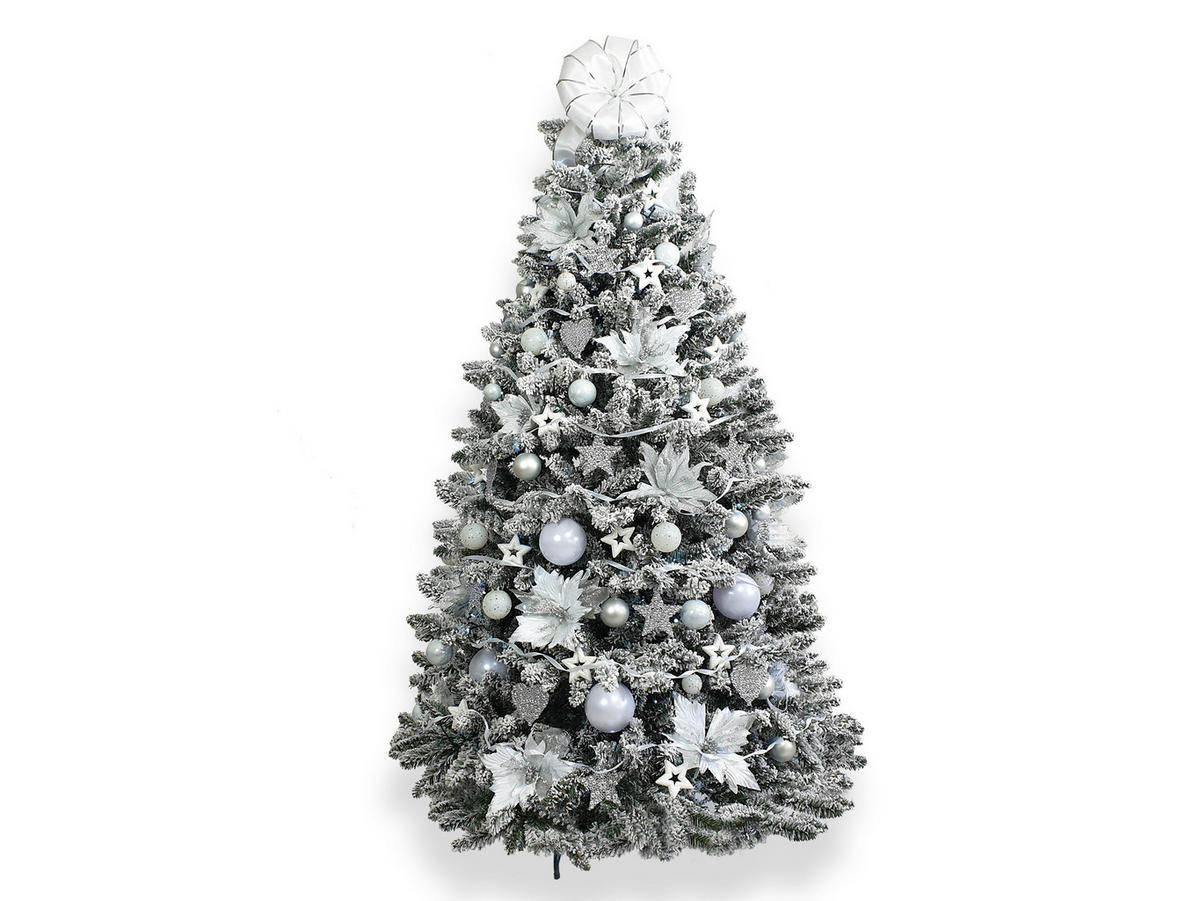 WEIHNACHTSBAUM künstlicher DELUXE VIOLA 180 cm, weiß, 2D, 1068 Zweige, inkl. Metallständer - Weiß, Kunststoff/Metall (116/180cm) - LAALU