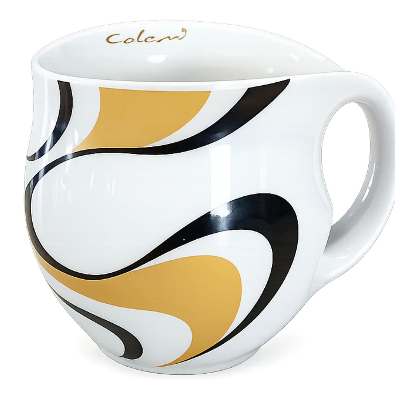 KAFFEEBECHER XXL wave gold / black - Multicolor, Keramik (0.6L) - Luigi Colani Porzellan