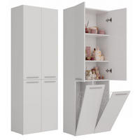 BAD Hochschrank Berta - Weiß, Holzwerkstoff (60/174/30cm) - kommodly