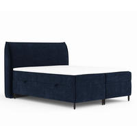 BOXBETT 200/200 cm Corvus, in Marineblau, Matratze, Topper, Bettkasten, H3 = fest - Schwarz/Dunkelblau, Holz/Holzwerkstoff (200/200cm) - Maison de Reve
