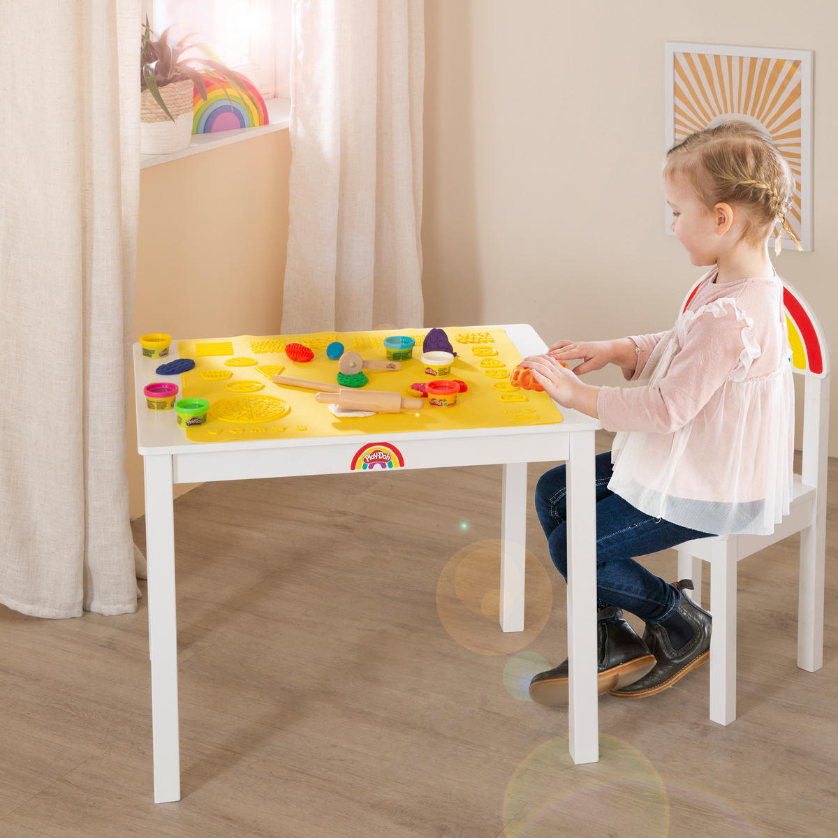 KINDERSITZGRUPPE roba x Play-Doh - Weiß, Holz (50/51/60cm) - Roba