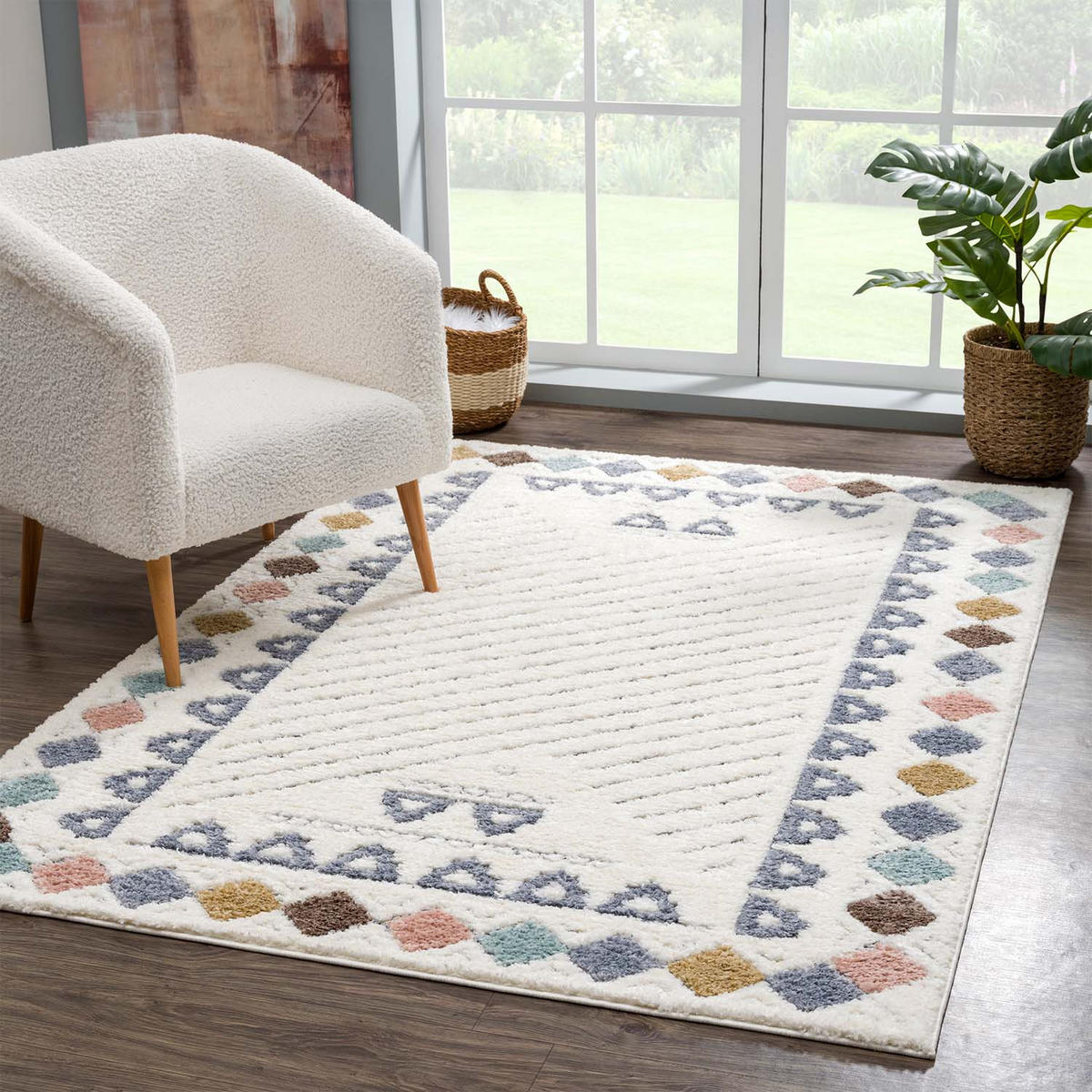 HOCHFLOR-TEPPICH Focus 3034 Multi 160x230 cm - Multicolor/Creme, Textil (160/230cm) - carpet city