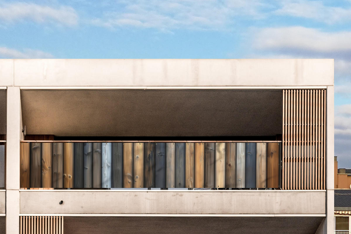 BALKON-SICHTSCHUTZ Holz - Dielen - Gemischt - Teakfarben, Kunststoff (500/80cm) - MuchoWow