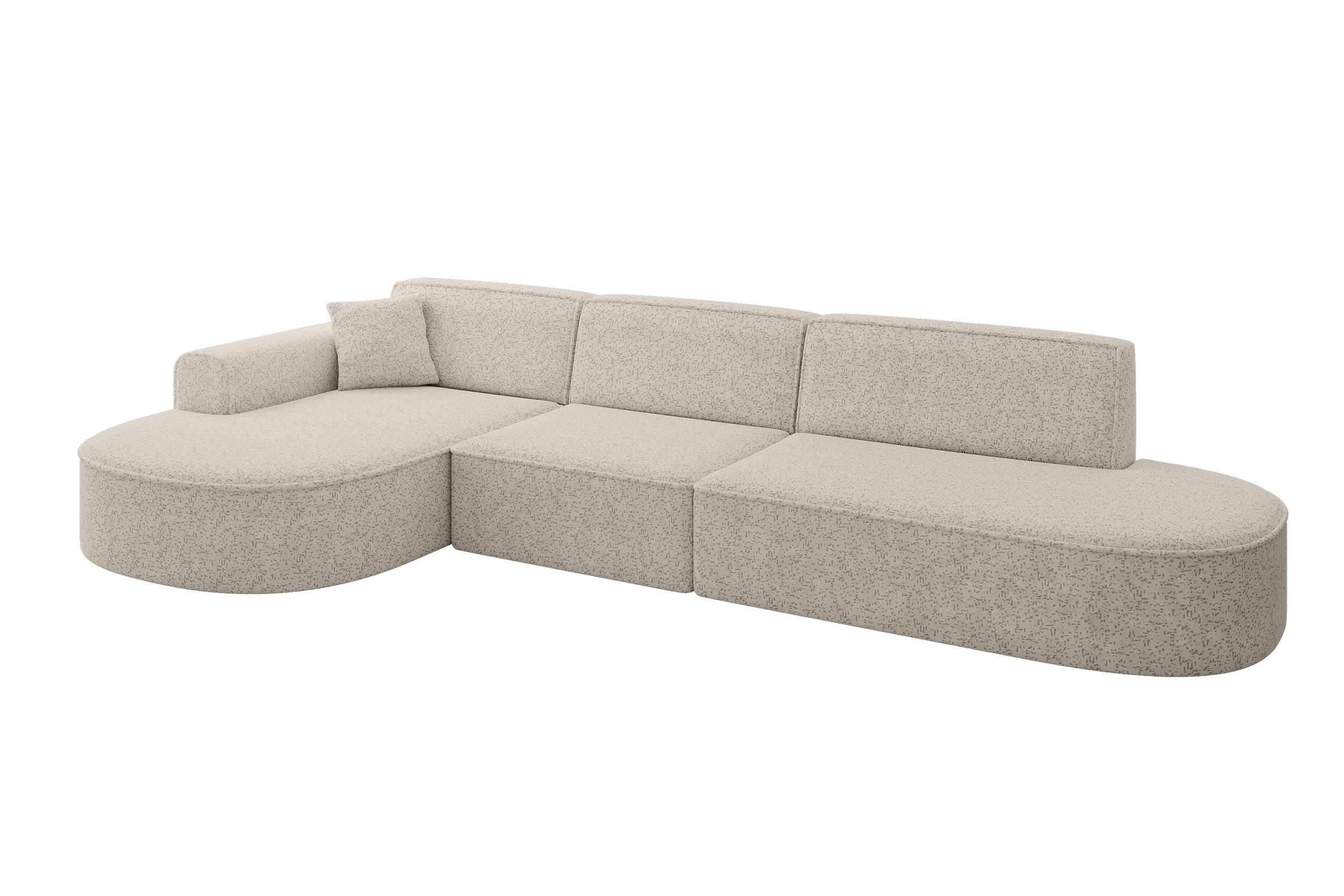 ALTDECOR ROHOVÁ SEDACÍ SOUPRAVA s otomanem vlevo MARI-L2 – 328 x 171 x 79 cm, béžová látka
