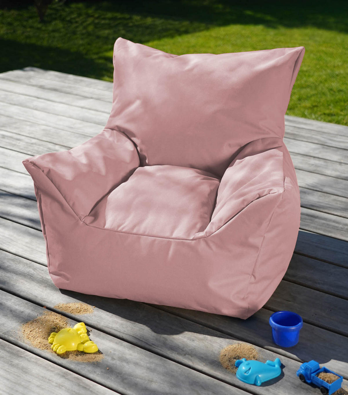 OOUTDOOR-KINDER-SITZSACK Der Gartenzwerg - Rosa, Textil (52/57/53cm) - Mokebo
