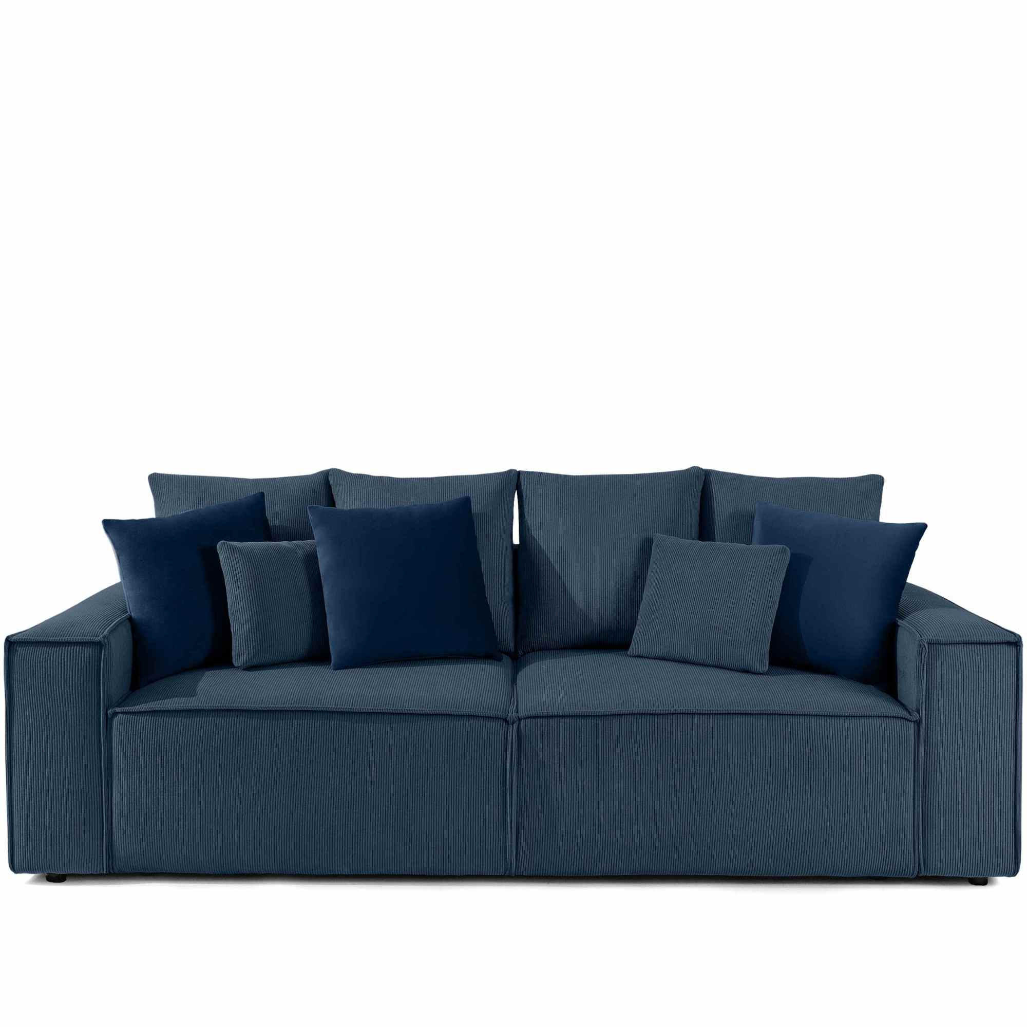SCHLAFSOFA NAPI III 3-sitzer mit Kissen,Blau - Blau, Holz/Textil (244/89/101cm) - KONSIMO®