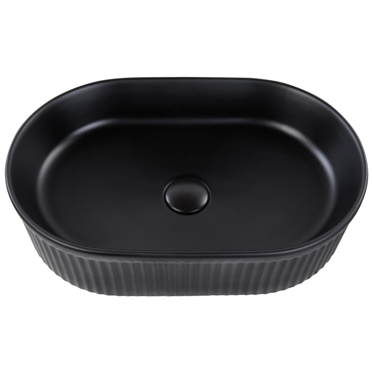AUFSATZWASCHBECKEN 49/31 cm Geldo - Schwarz, Keramik (49/13/31cm) - Beliani