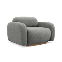 SESSEL Bouclé Stoff Beige - Beige/Braun, Holz/Textil (110/73/95cm) - Makamii