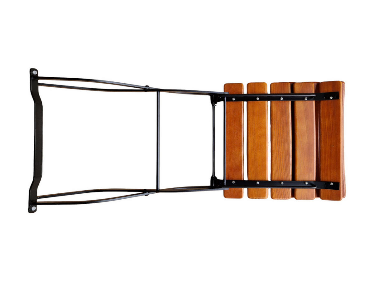 BIERGARTENSTUHL BERGWIESE 1-Sitzer 89x40x42cm Eschenholz Schwarz/Braun - Braun, Holz (40/89/42cm) - CHEFGASTRO