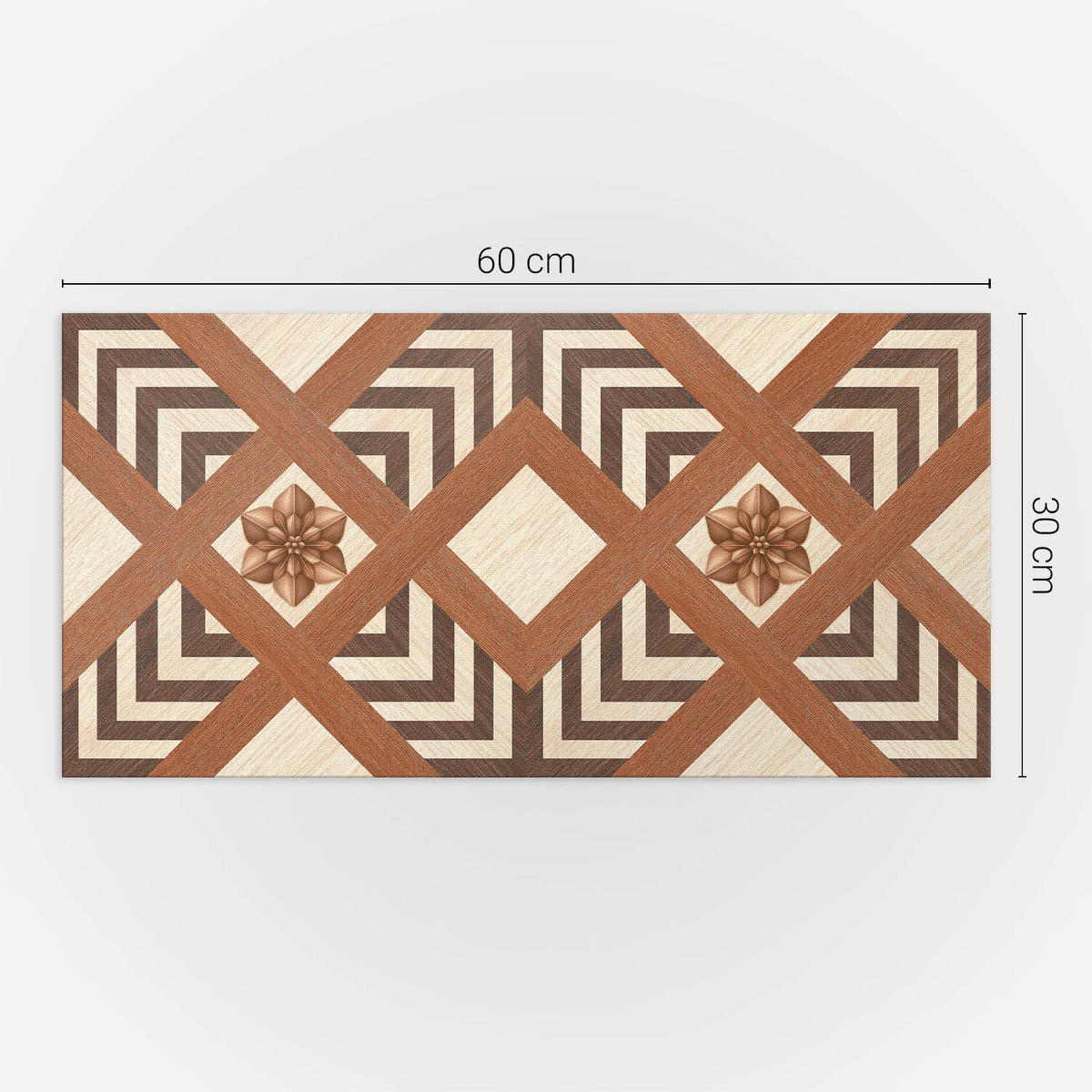 WANDPANEEL 6x 60x30 cm selbstklebend Selva - Kastanienfarben, Kunststoff (30/1.6/60cm) - Wallfluent