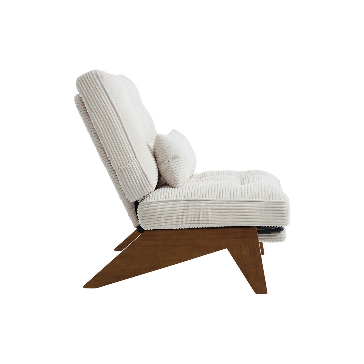 RELAXSESSEL verstellbare Rückenlehne mit Lendenkissen, DE-42243, Beige - Beige, Holz (73/90/127cm) - ComfortXL