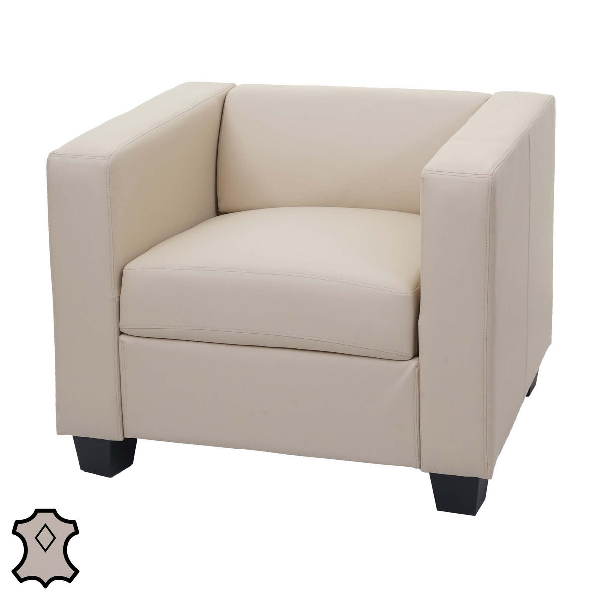 SESSEL LOUNGESESSEL Beige - Beige, Leder (86/70/75cm) - MCW