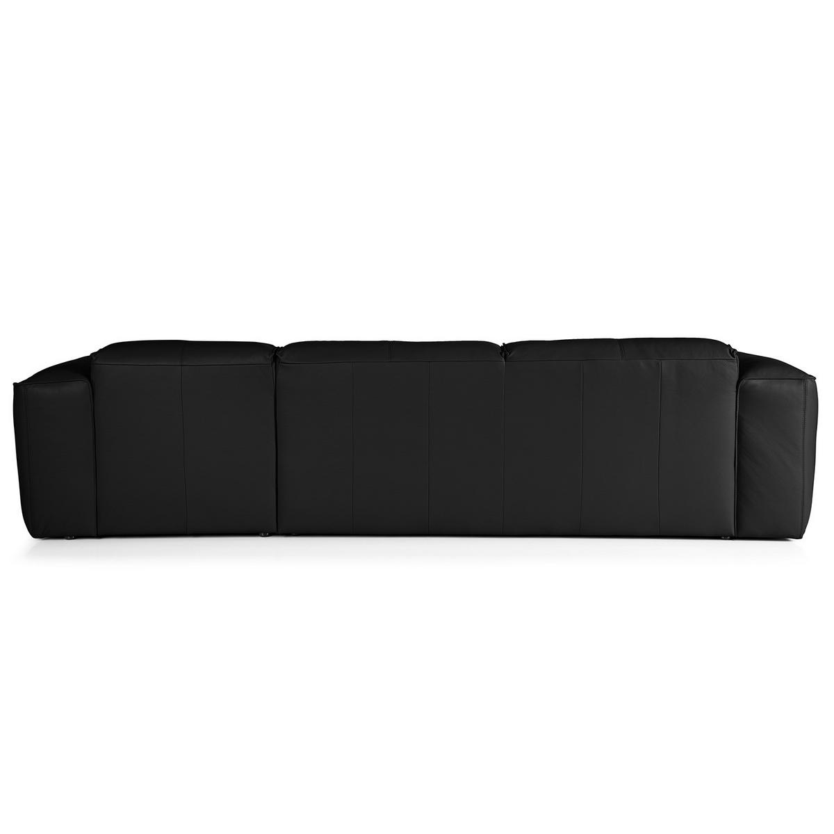 3-SITZER ECKSOFA mit Longchair - Schwarz, Leder/Kunststoff (284/173cm) - home24