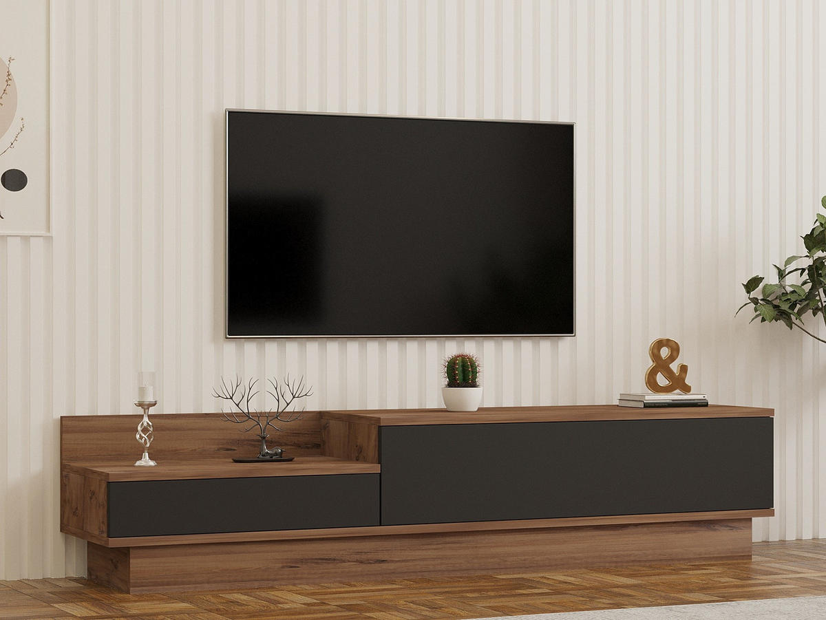 TV-MÖBEL asir Braun - Braun, Holz (35/35/160cm) - Habitat Garten