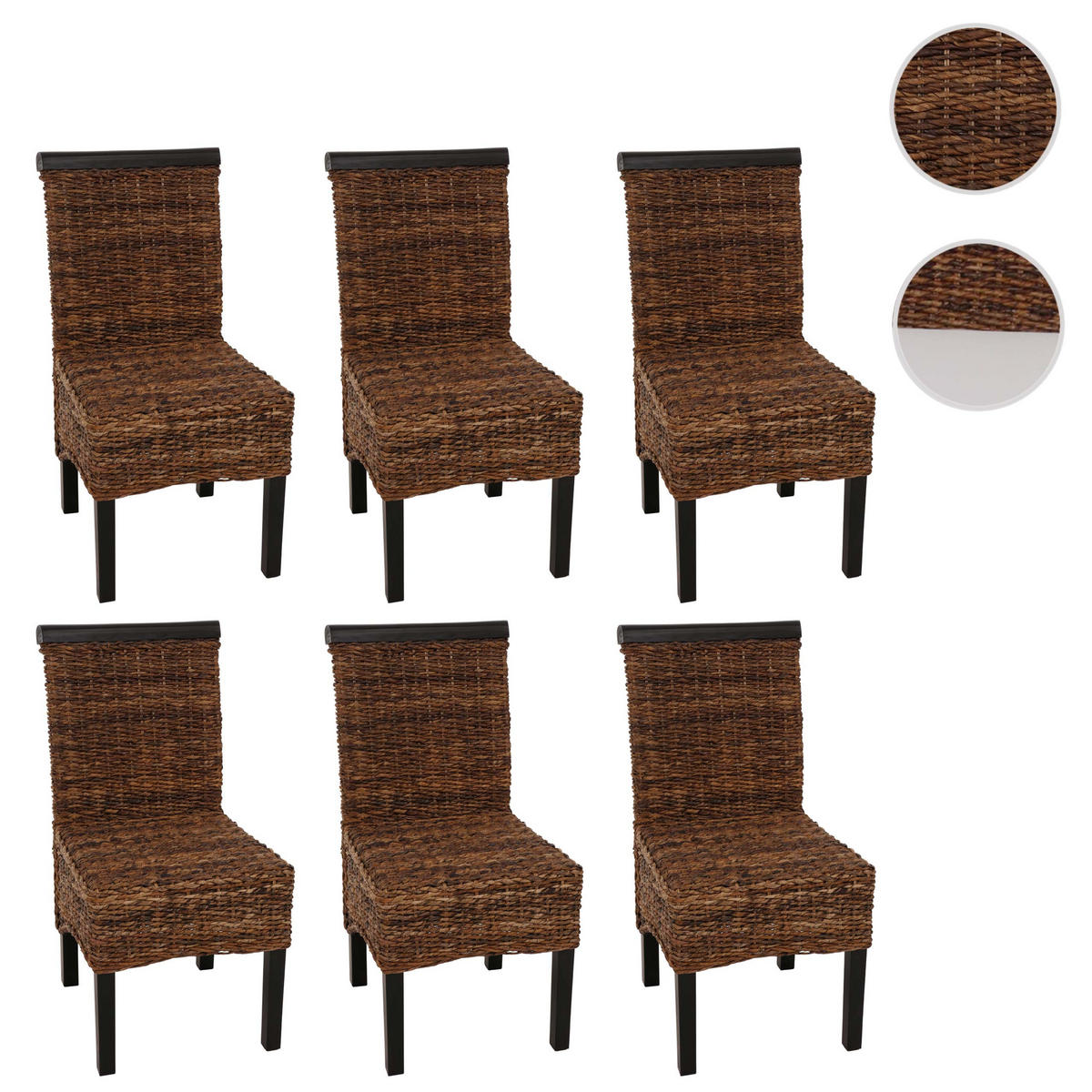 ESSZIMMERSTUHL Braun 6er-Set - Braun, Holz (47/93/43cm) - MCW